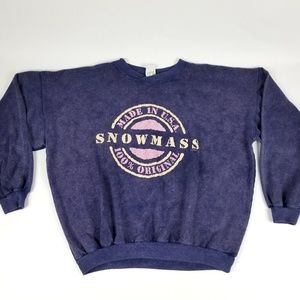 VTG Caribe Sportswear SnowMass Crewneck Sweater L